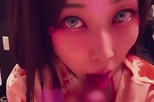 Beautiful Japanese Lady Loves Sex Exchanging Spits | Surplice / Yukata Cosplay | Sudden version