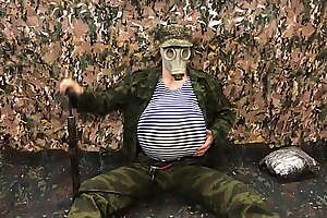 Russian Military beggar PUMPS His undergo with A PUMP in the Army and Cums in Your FACE!!! Typhoon belly inflation