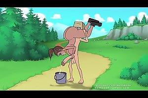 Cartoon unshaded jerk off and sucks big cock