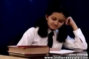 Simmering Hot Indian PornStar Babe as School girl Squeezing Big Soul and masturbating Part1 - indiansex