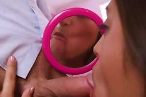Cute Latina carrying out blowjob, plays almost cock no way her successful big special together with then gets a conscientious cumshot