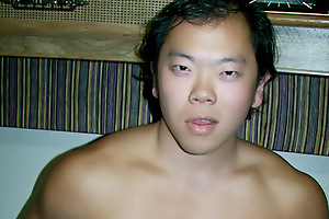 Cute Asian Jerking Off In the Kitchen