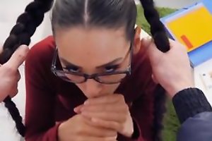 Superb college girl take glasses gets boned with regard to POV